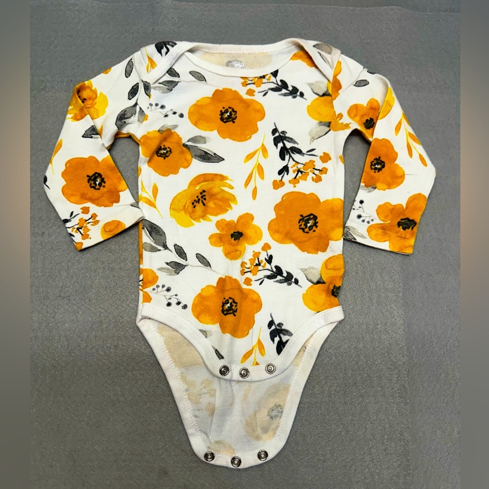 Koalababy girls long sleeve onesie/bodysuit 3-6m Beautiful Floral print